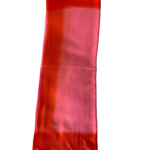 Pink with Orange Border Ombre 70*190 -Silk-Wool - Picture 2 of 4